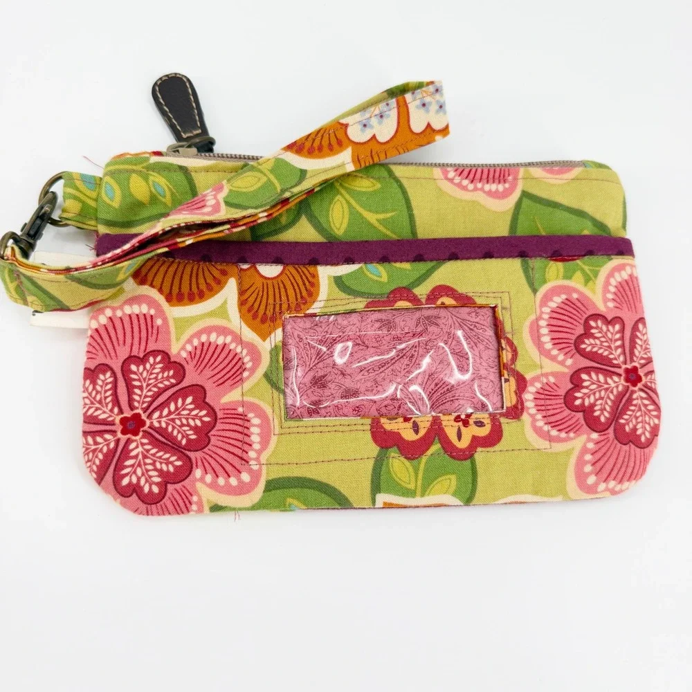 CT Designs Handmade Floral Patchwork Wristlet Wallet Clutch ID Window Boho